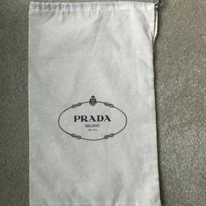 Prada MilanoWhite Cotton Dust Bag 13 /12" x 8" New